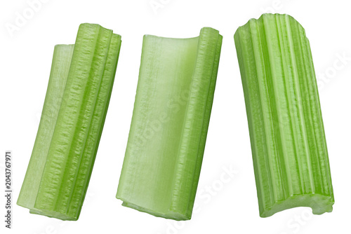 Tableau sur toile Fresh celery sticks isolated on white background healthy green vegetable
