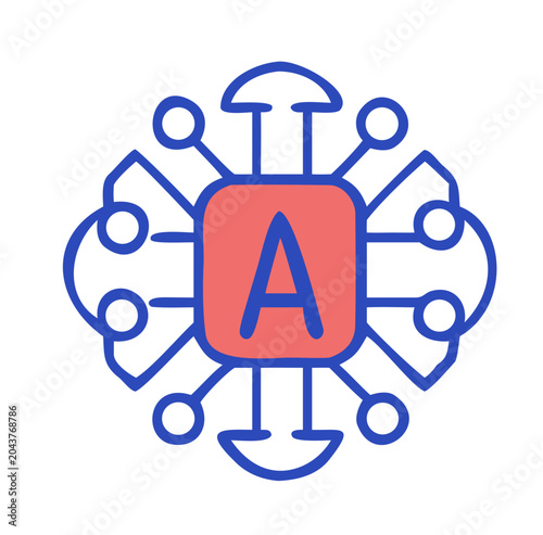 Artificial Intelligence AI Machine Learning Neural Network Technology Icon
