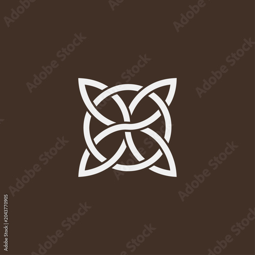 Celtic knot logo flat vector icon design