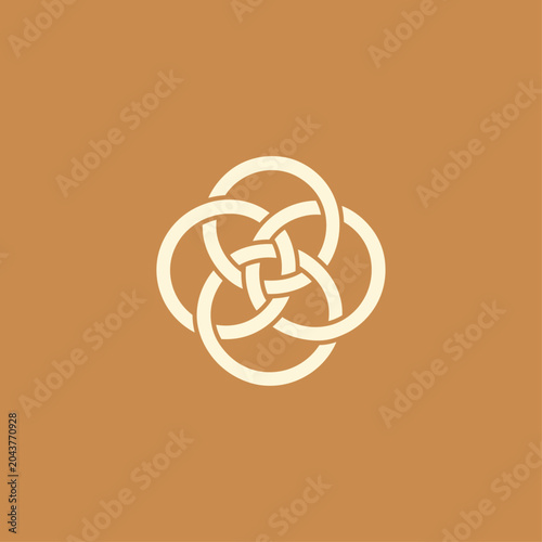 Celtic knot logo flat vector icon design