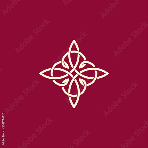 Celtic knot logo flat vector icon design