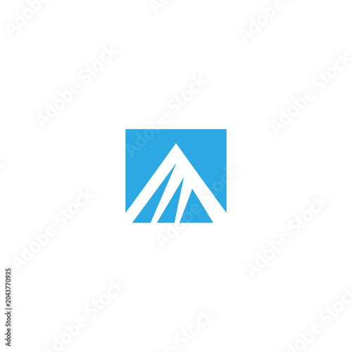 Modern Geometric Blue Arrow Logo Design flat vector icon