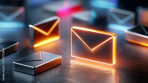 Digital Message Communication and E-mail Technology Concept