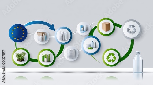 Circular Economy Concept with European Regulations and Recycling