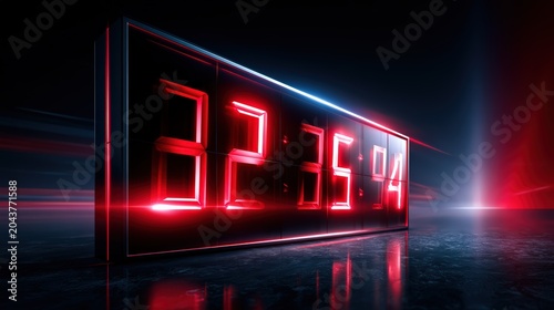 Digital Red Countdown Timer Showing Time on Dark Background