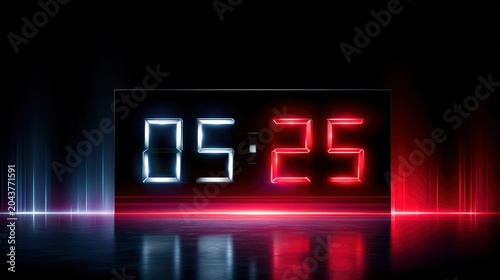 Digital Timer Displaying Five Minutes and Twenty-five Seconds