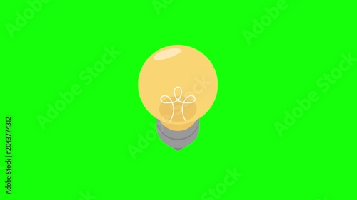 Light Bulb Energy Innovation on green screen