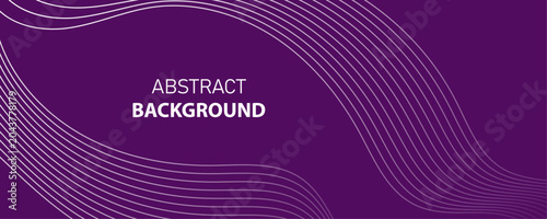 Vibrant purple abstract background with white wavy lines
