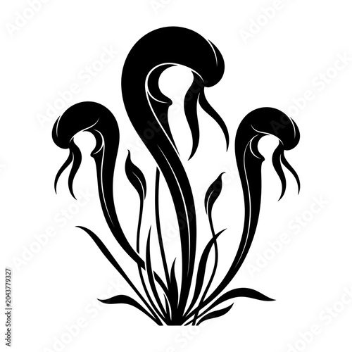 Cobra Lily Flower Vector Illustration | Exotic Carnivorous Botanical Artwork | Unique Wild Plant Design