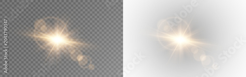 Bild auf Leinwand Transparent PNG image featuring a magical flash of light with bright sunlight and a realistic lens flare vector effect