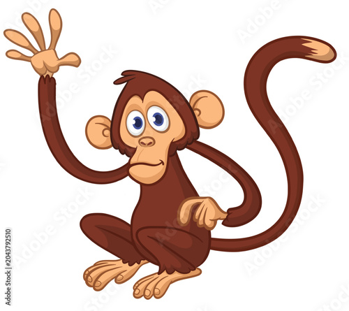 Photography Cartoon funny monkey chimpanzee with cute face expression
