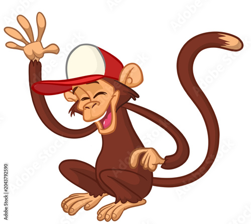 Photography Cartoon funny monkey chimpanzee with cute face expression