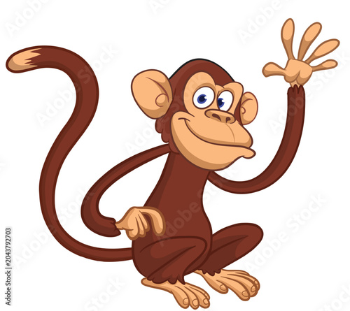 Photography Cartoon funny monkey chimpanzee with cute face expression