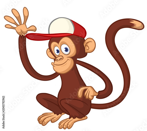 Photography Cartoon funny monkey chimpanzee with cute face expression