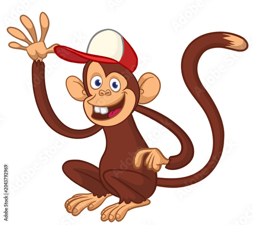Photography Cartoon funny monkey chimpanzee with cute face expression