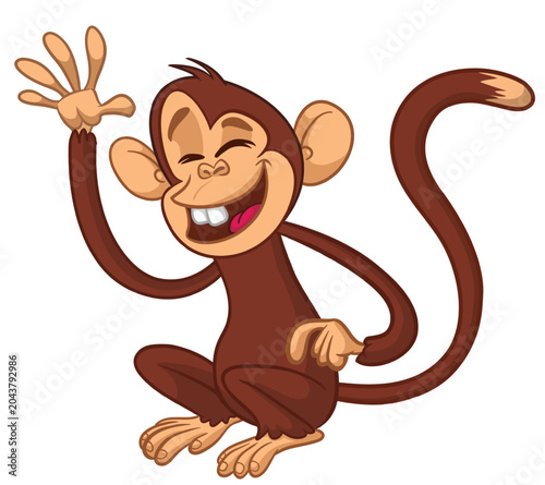 Photography Cartoon funny monkey chimpanzee with cute face expression