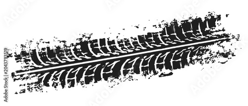 Bild auf Leinwand Dirty tire tread marks with grunge rubber texture, black wheel tracks for car, b