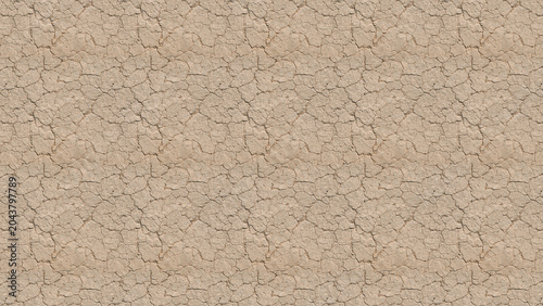 Tableau sur toile Dry cracked earth texture showing intense heat effects on the ground surface wit