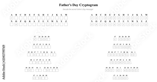 Valokuva Father's Day cryptogram puzzle for family fun and entertainment