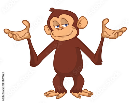 Photography Cartoon funny monkey chimpanzee with cute face expression