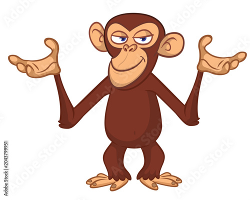Photography Cartoon funny monkey chimpanzee with cute face expression