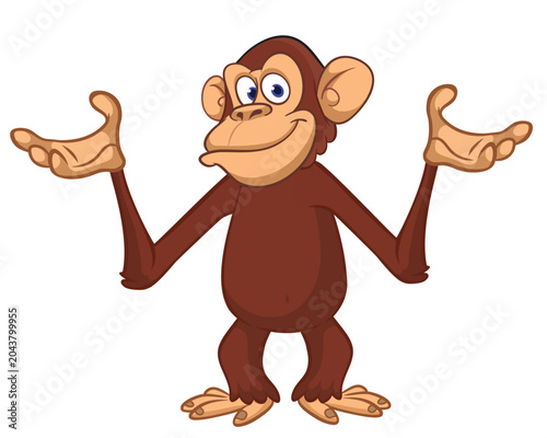 Photography Cartoon funny brown monkey standing