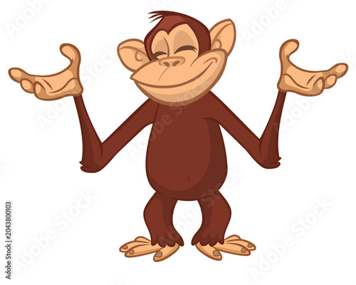 Photography Cartoon funny monkey chimpanzee with cute face expression