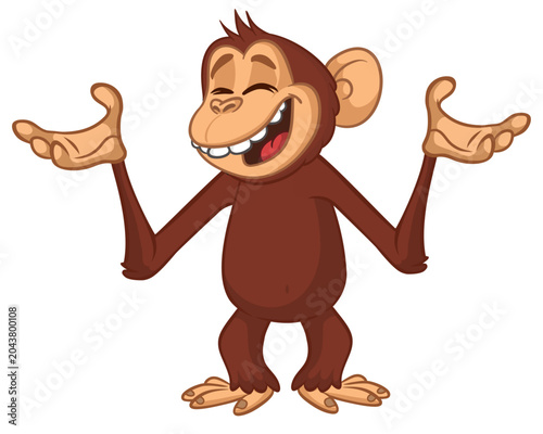 Photography Cartoon funny monkey chimpanzee with cute face expression