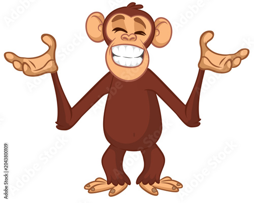 Photography Cartoon funny monkey chimpanzee with cute face expression
