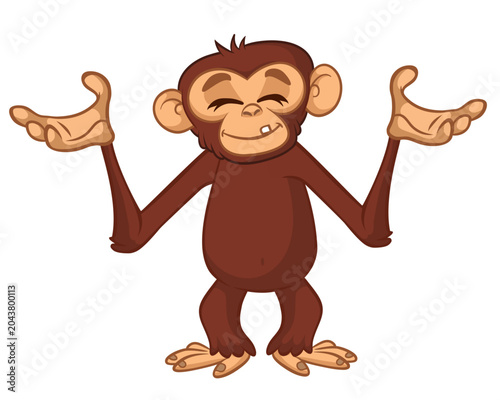 Photography Cartoon funny monkey chimpanzee with cute face expression