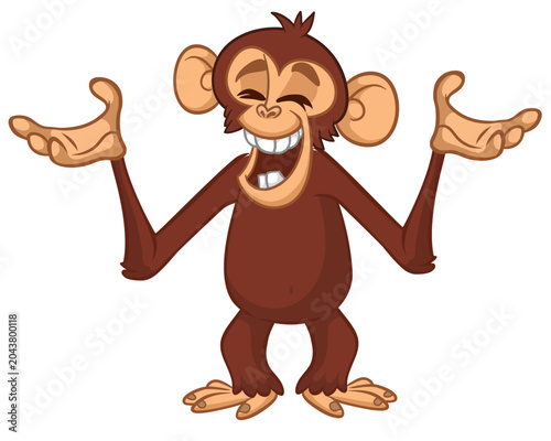 Photography Cartoon funny monkey chimpanzee with cute face expression