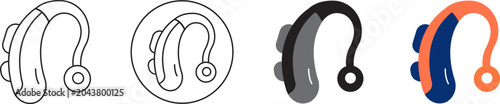 Foto Set of hearing aid icons, simple line art and flat design Vector
