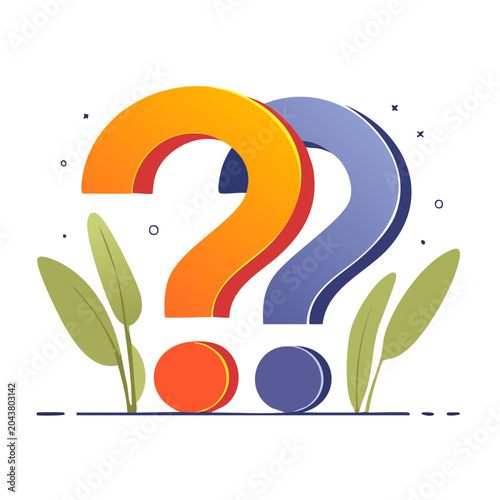 Two Question Marks with Plants