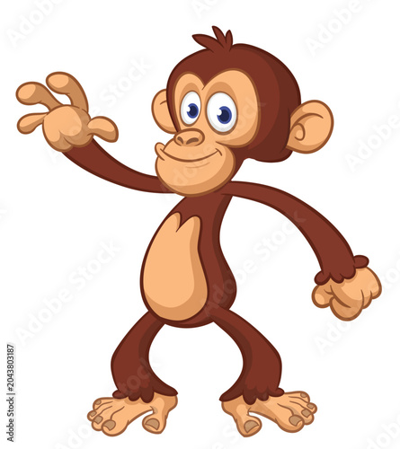 Photography Cartoon funny monkey chimpanzee with cute face expression