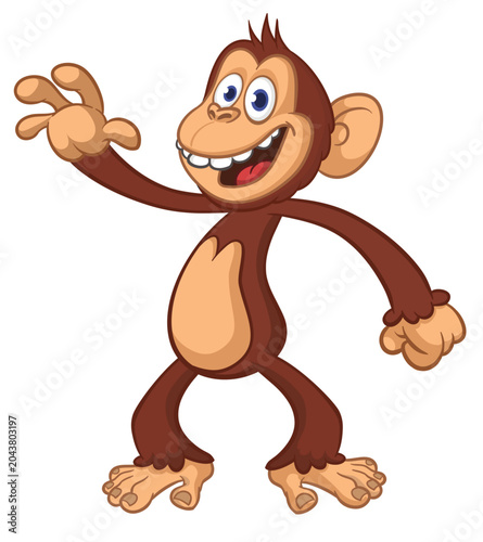Photography Cartoon funny monkey chimpanzee with cute face expression