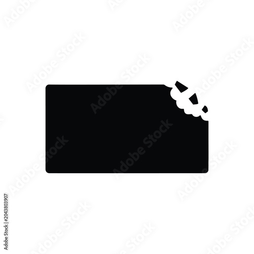 Bitten chocolate silhouette vector flat design isolated on white background.