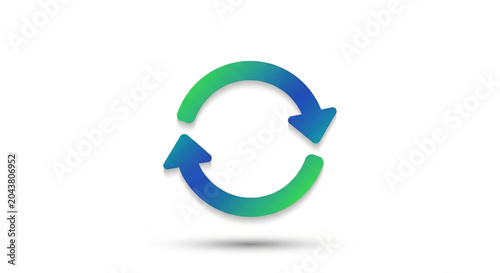 A sleek circular arrow vector icon illustrating continuous process flow and refresh action in modern design.