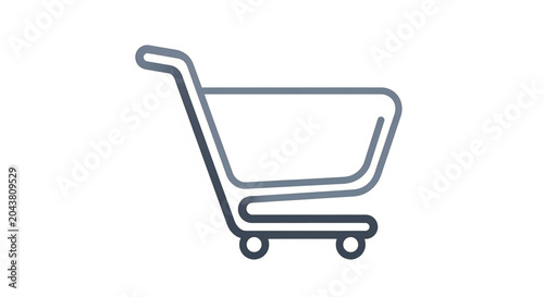 A simple vector shopping cart icon designed as a minimal flat illustration for web and app use.