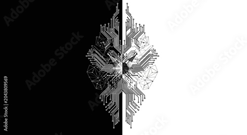 Intricate snowflake on black background.