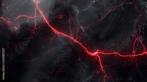 Abstract deep charcoal black and vibrant crimson red lightning marble texture background – premium modern aesthetic design for digital brand identity, creative advertising campaigns and UI interface