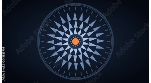 Abstract geometric compass animation with rotating animation