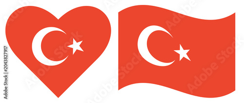 Bild auf Leinwand Flags of Turkey collection