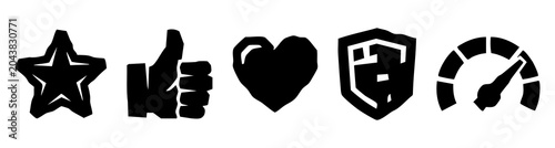 Canvas Print Rating icons flat grotesque style