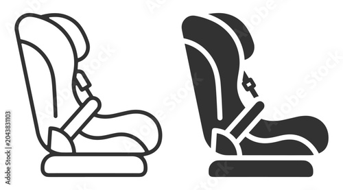 Εκτύπωση καμβά child car seat vector icon set for safety in vehicles on transparent background