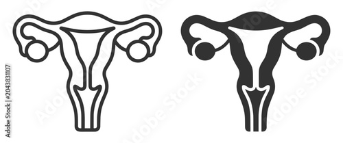 Bild auf Leinwand female reproductive system icon set, vector illustration of uterus with fallopia