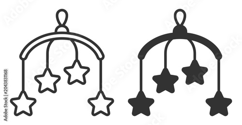 Canvastavla star shaped baby crib mobile vector illustration toy design on transparent backg