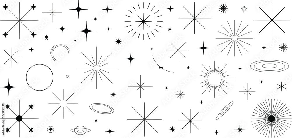 Fotografie star constellation and galaxy line icons vector pattern seamless repeat