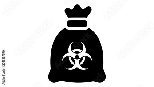 Biohazard waste disposal bag icon