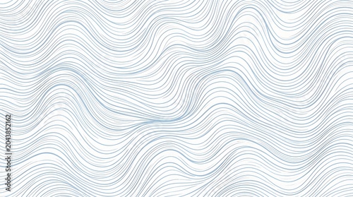 Abstract Light Blue Wavy Lines Pattern on White Background