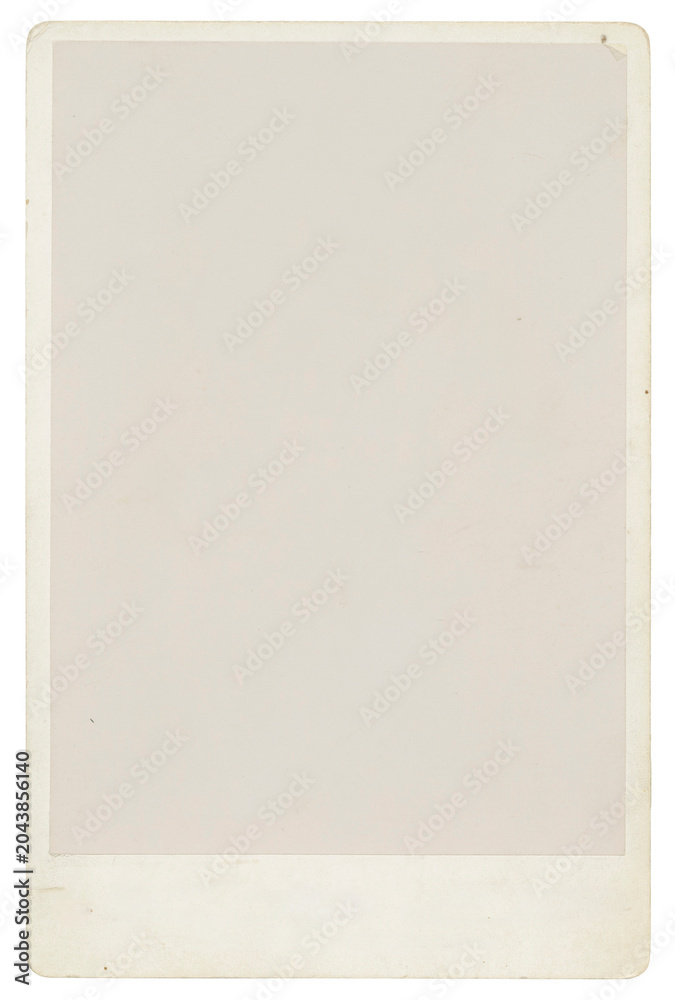 Fototapeta premium Vintage cabinet card photo paper template, isolated on transparent background (PNG). Meticulously restored to provide a clean copy space mockup.
